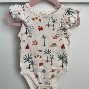 Little Co. Tropical Print Ruffled Baby Bodysuit